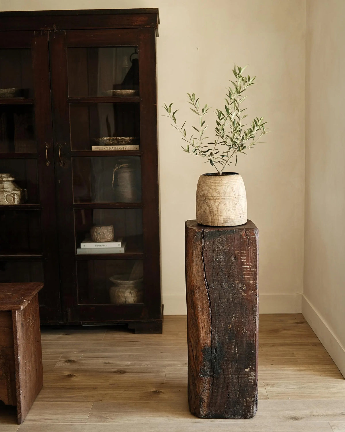 Teak Pedestal Column 32"