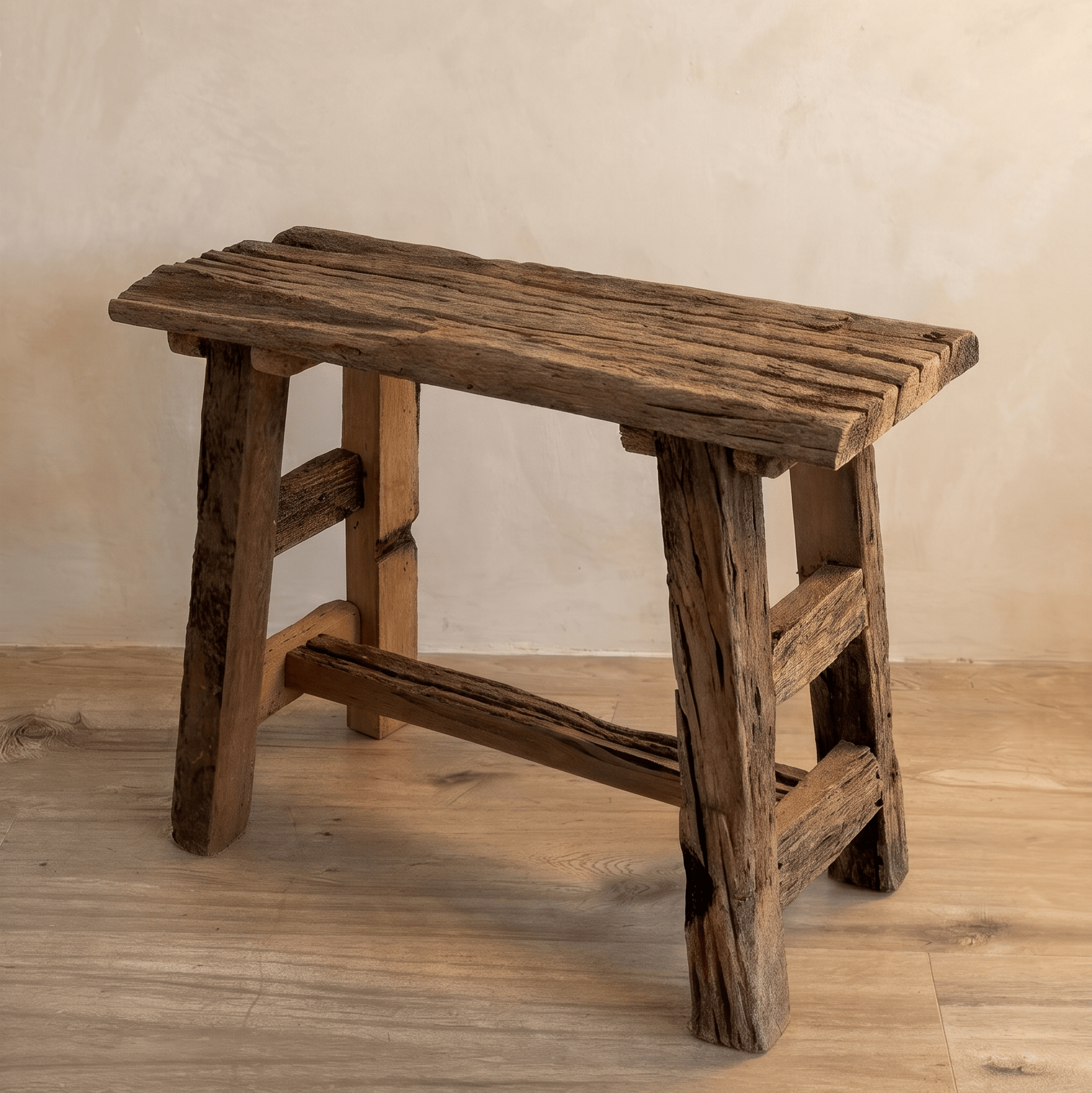 Wooden Rustic Stool 3