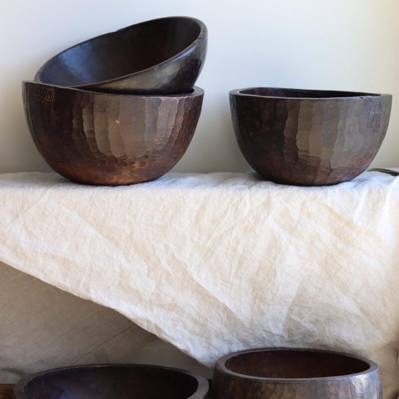 Vintage Naga Primitive Wooden Bowl 2 , Himachal Rustic Bowl, Antique Wood Bowl (Free Delivery USA and Canada)